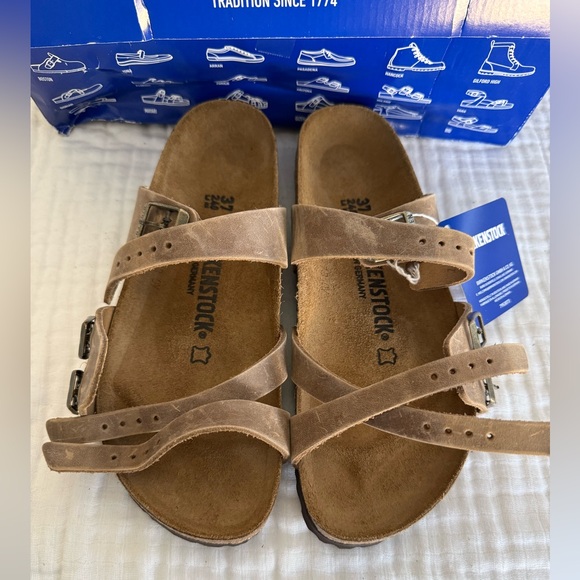 NWT Birkenstock Franca Oiled Leather Sandals Size 37 Medium/Narrow - Picture 2 of 5